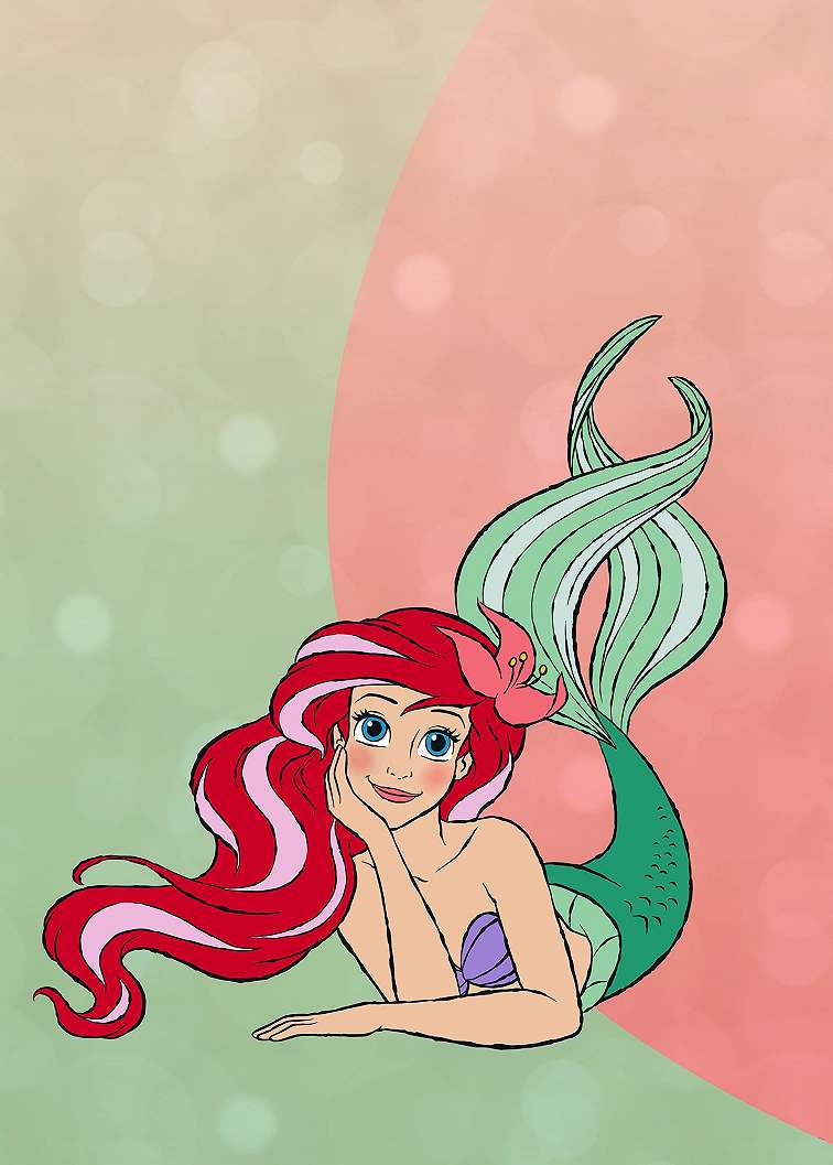 Disney Ariel mintás vlies poszter tapéta gyerekszobába