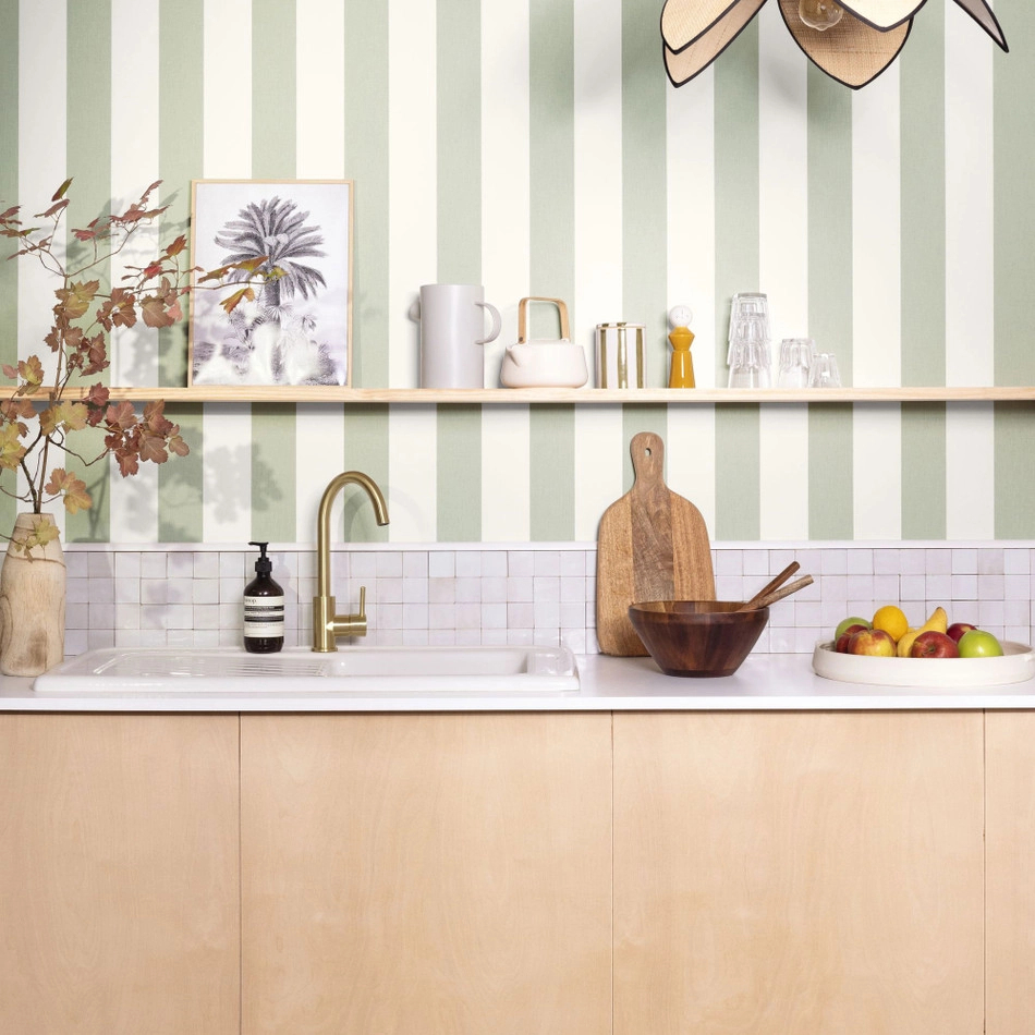 Drapp csíkos mintás design tapéta