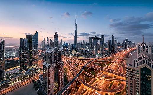 Dubai éjszaki fényei vlies fali poszter