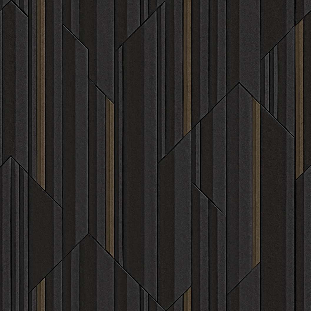 Dupla széles olasz design tapéta fekete elegáns geometrikus mintával