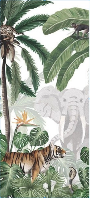 Dzsungel afrikai állat mintás vlies fali poszter tapéta gyerekszobába egyedi 3x 100x220