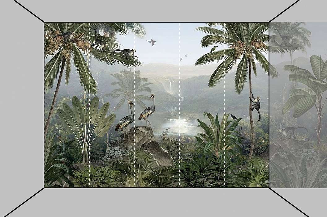 Egyedi dzsungel mintás óriás vlies poszter tapéta 365x270