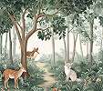 Egyedi erdei állatos mintás poszter tapéta 305cm (szélesség) X 270cm (magasság)
