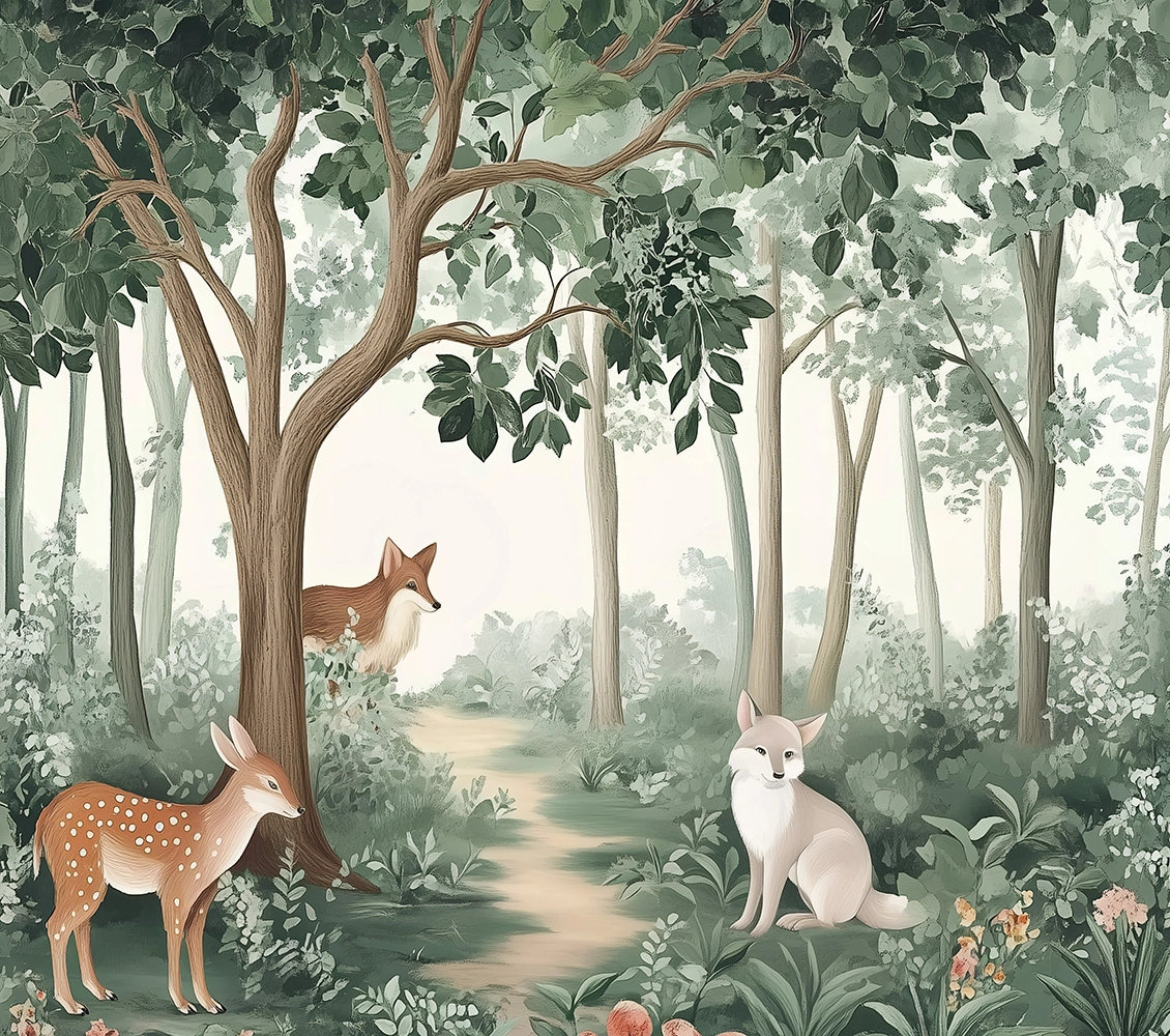 Egyedi erdei állatos mintás poszter tapéta 305cm (szélesség) X 270cm (magasság)