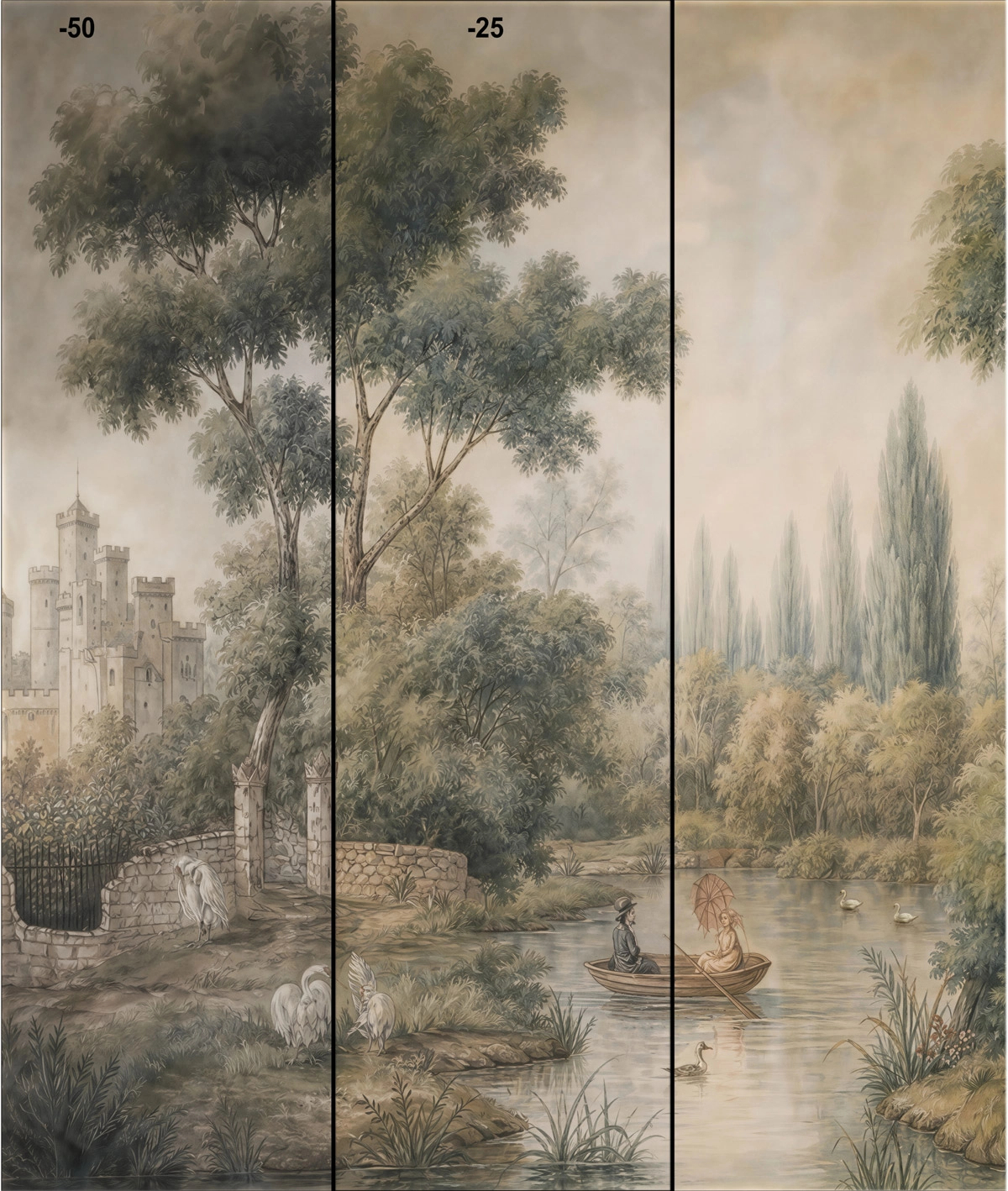 Egyedi klasszikus botanikus tájkép mintás fotótapéta 100cm (szélesség) x120cm (magasság)