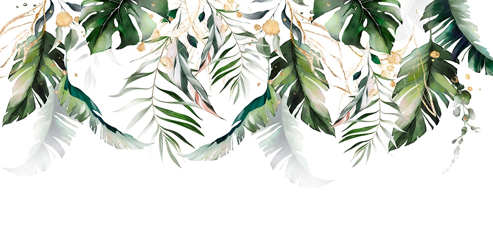 Egyedi pálmalevél mintás vinyl poszter tapéta 570cm (szélesség) X 270cm (magasság)