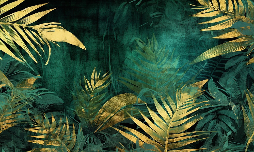 Egyedi pálmalevél mintás vinyl posztertapéta vlies 450cm (szélesség) X 270cm (magasság)