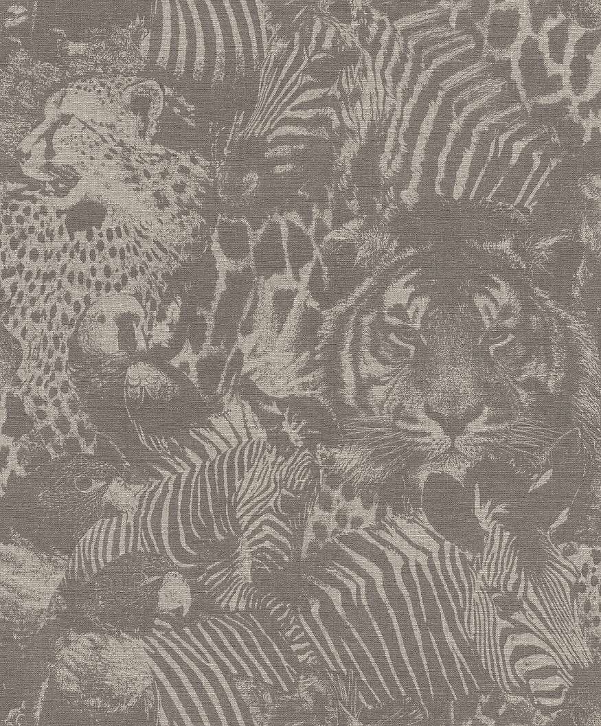 Egzotikus állat mintás vlies design tapéta afrikai stílusban