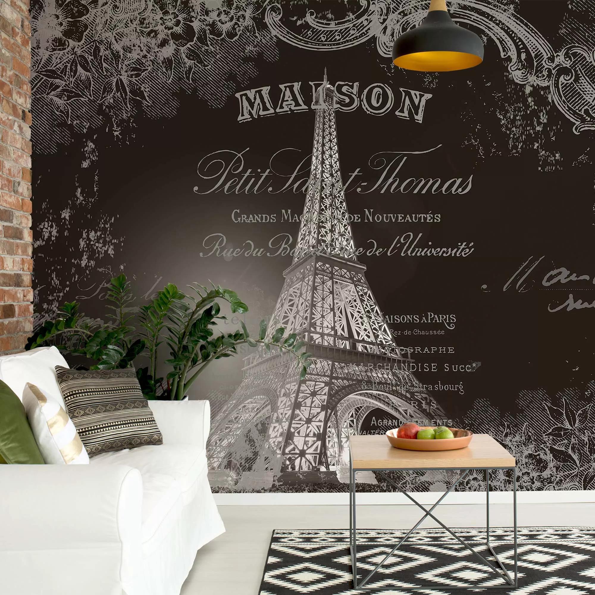 Eiffel Torony fali poszter fekete fehér színvilágban 368x254 vlies