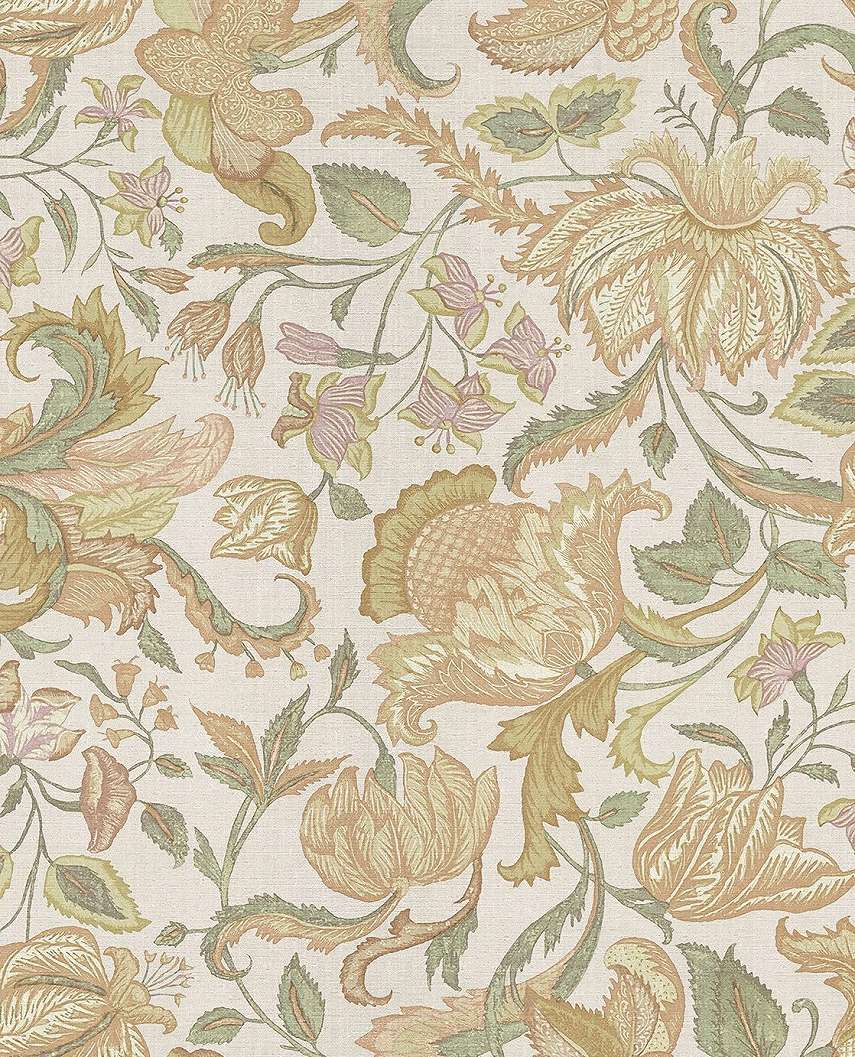 Eijffinger akantusz virág mintás sárga színű vinyl design tapéta