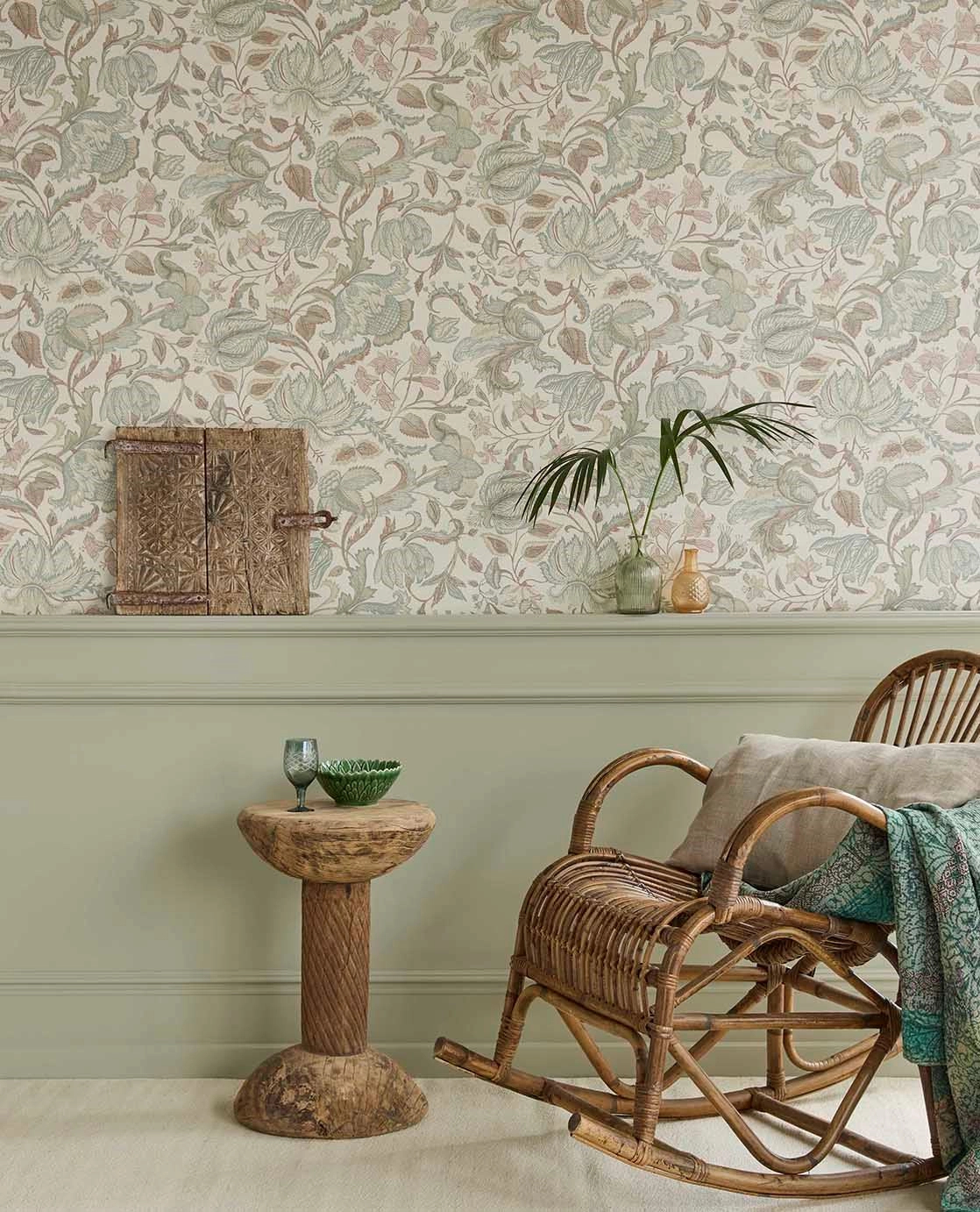 Eijffinger akantusz virág mintás sárga színű vinyl design tapéta