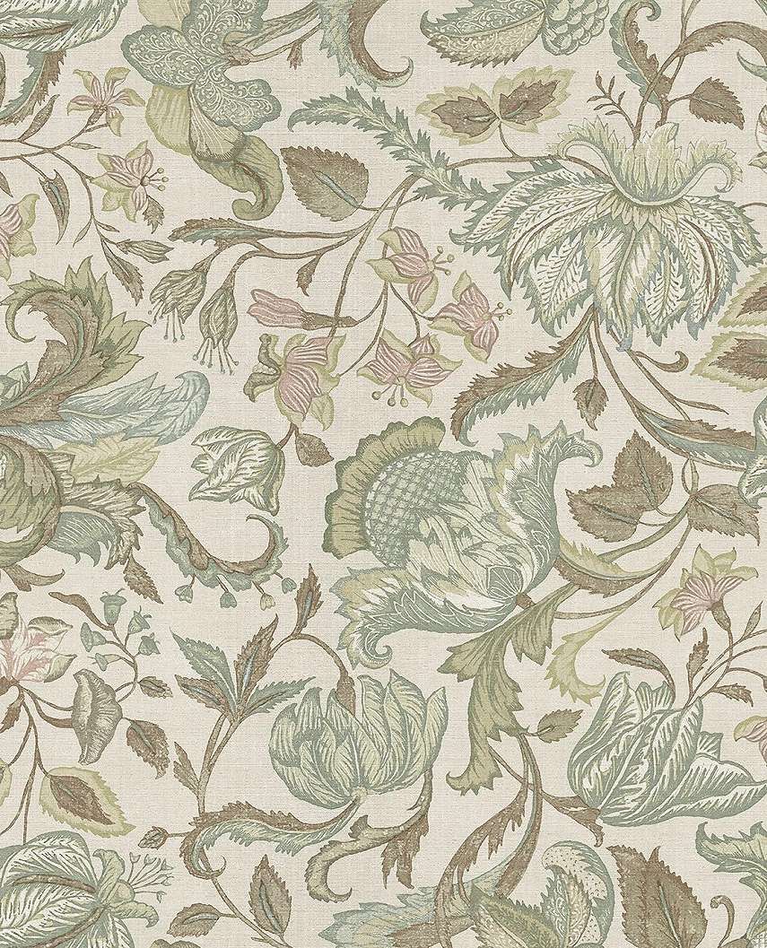 Eijffinger akantusz virág mintás zsályazöld színű vinyl design tapéta