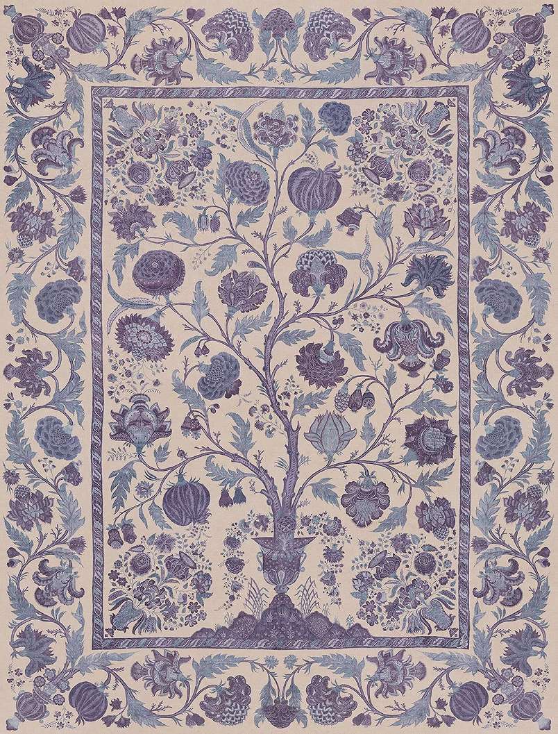 Eijffinger fotótapéta életfája motívum indigókék színben