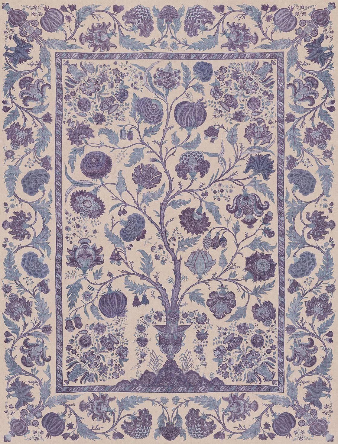 Eijffinger fotótapéta életfája motívum indigókék színben