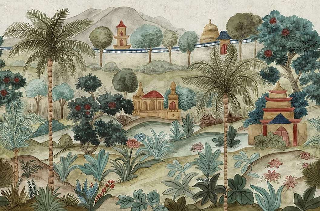 Eijffinger fotótapéta erdei falu a trópusokon intenzív színekben