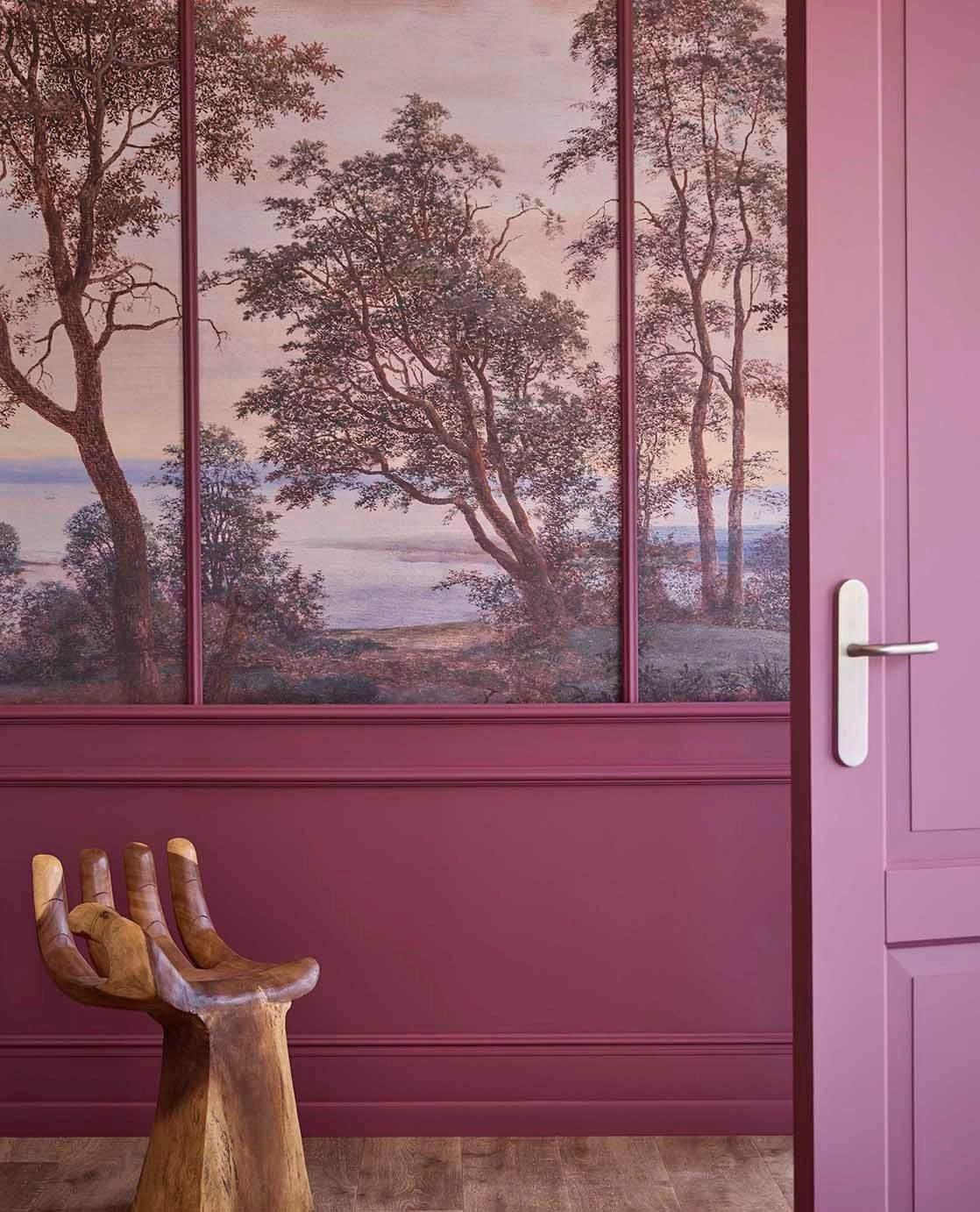 Eijffinger fotótapéta távoli tó fákkal napnyugtakor mintával