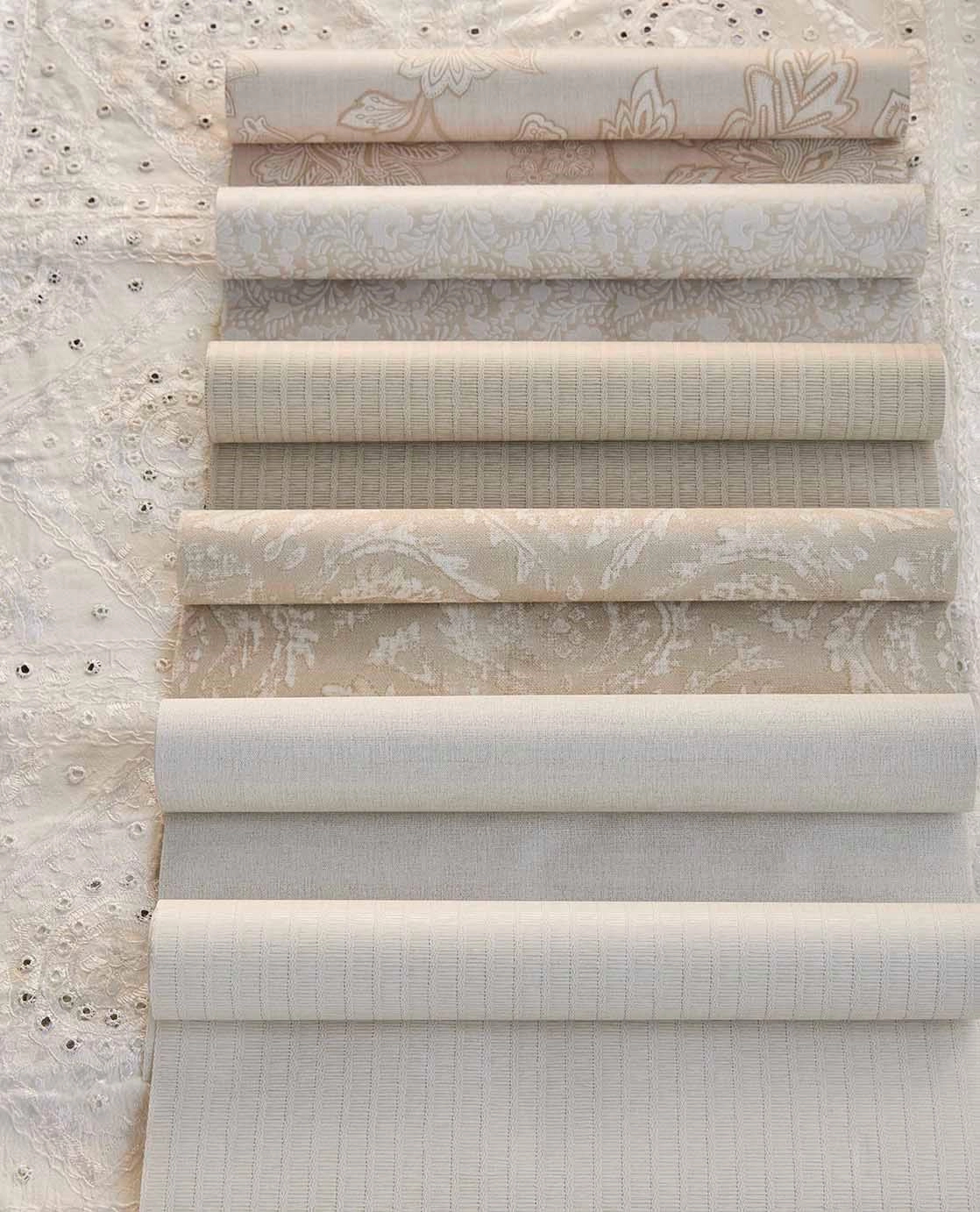 Eijffinger gyékény hatású szőtt krém színű vinyl design tapéta