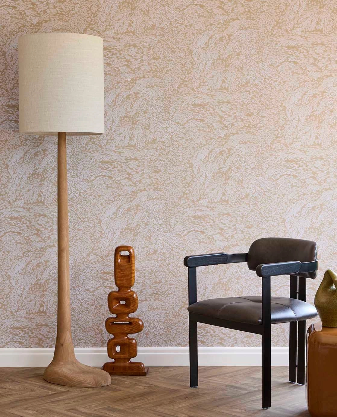 Eijffinger kék és barna színű apró levél mintás design tapéta