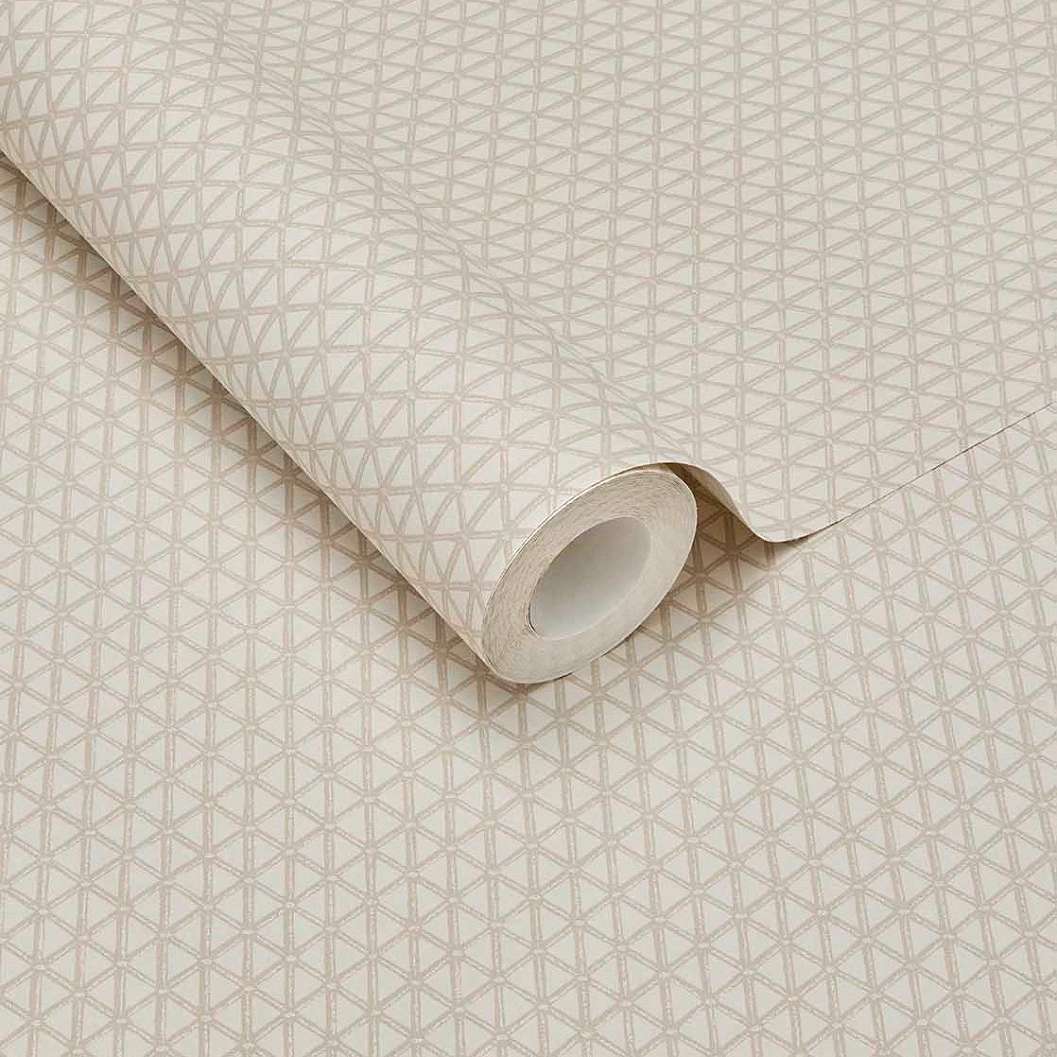 Eijffinger krém és ezüst színű geometriai mintás design tapéta