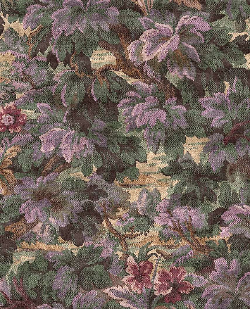 Eijffinger lila és zöld színű faág és virág mintás design tapéta