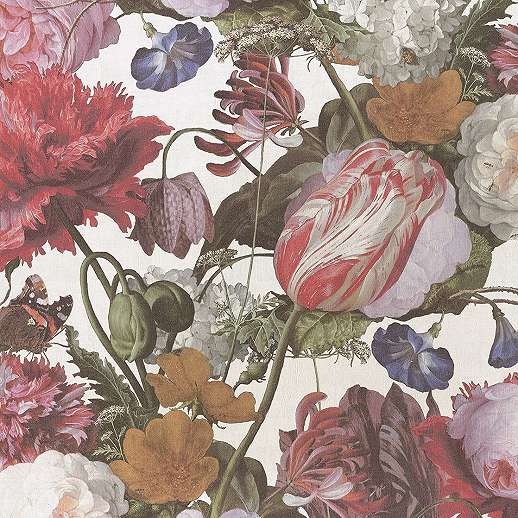 Eijffinger Masterpiece klasszikus stílusú romantikus színes virágmintás tapéta