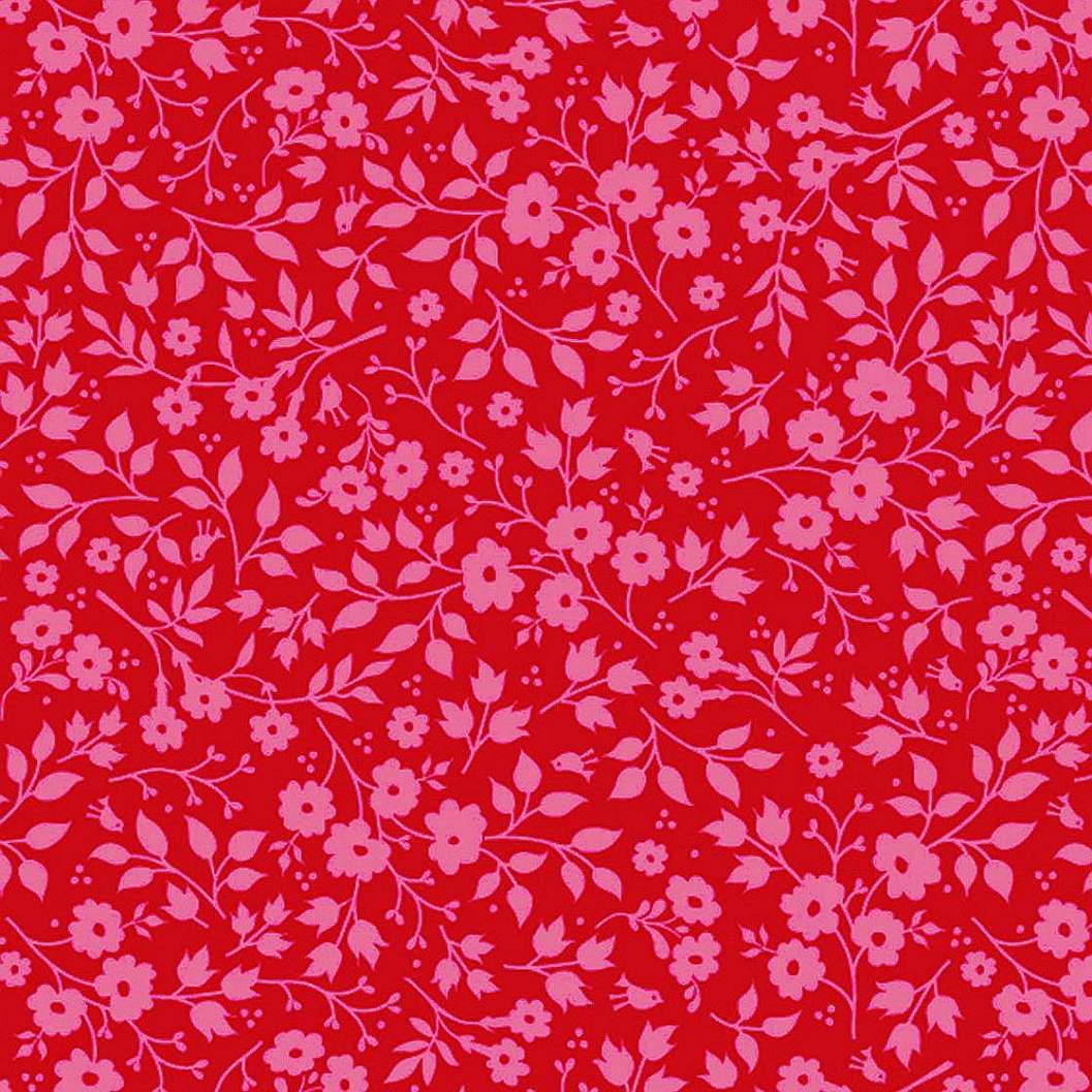 Eijffinger Pip levélmintás piros színű orientális stílusú tapéta