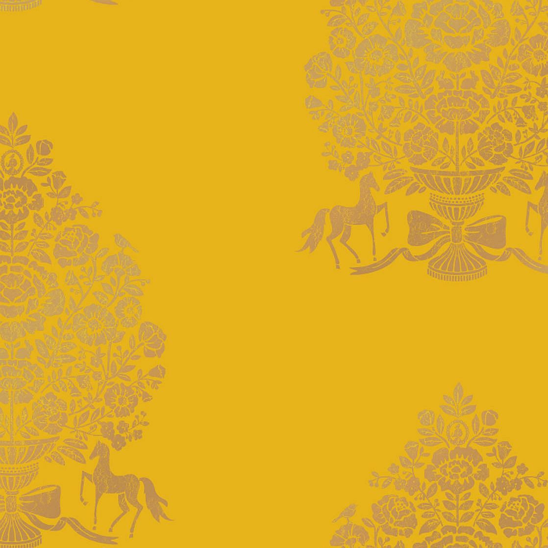 Eijffinger Pip levélmintás sárga színű orientális hatású tapéta
