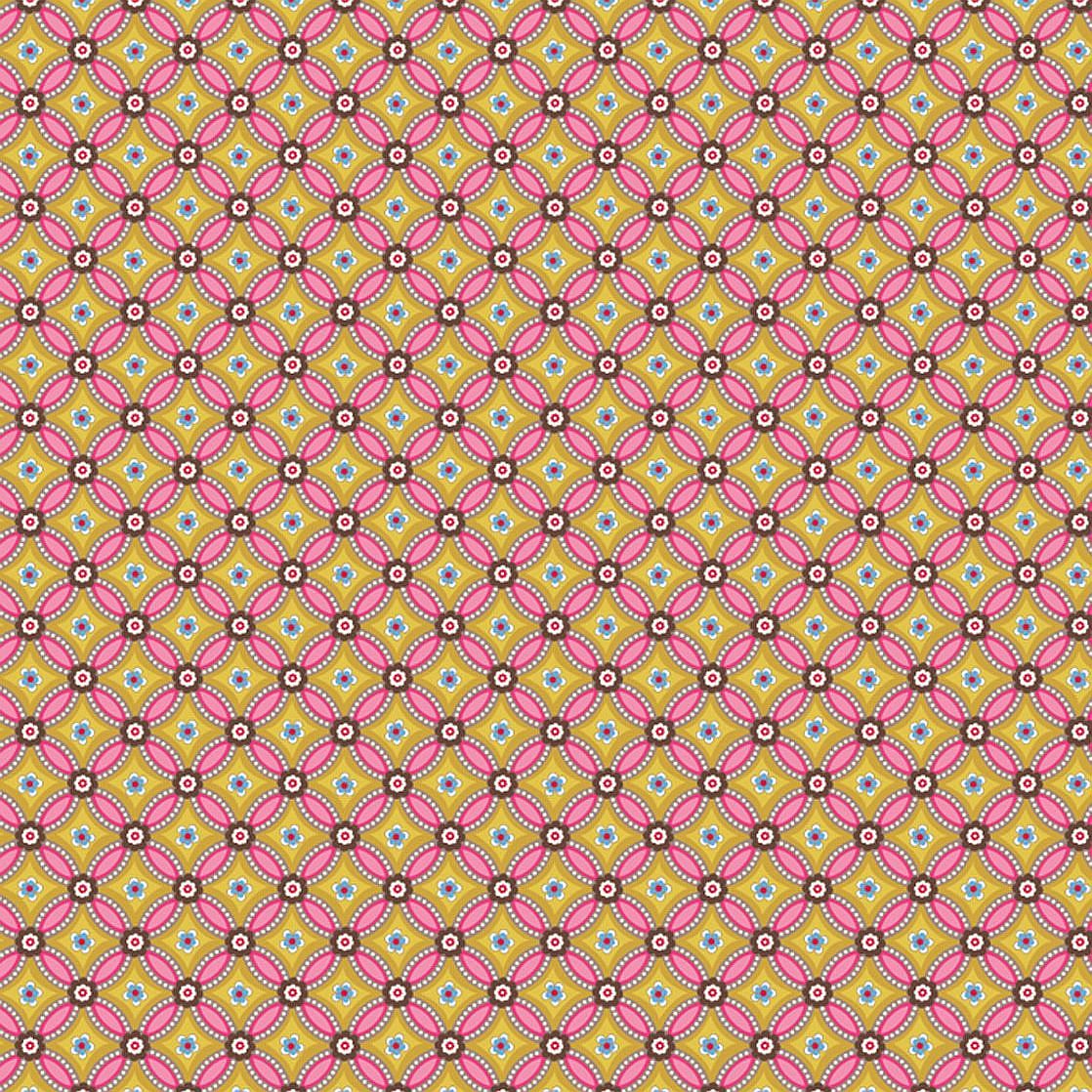 Eijffinger Pip pink-sárga színű keleti hatású tapéta