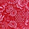 Eijffinger Pip piros színű romantikus virágmintás keleti hatású tapéta