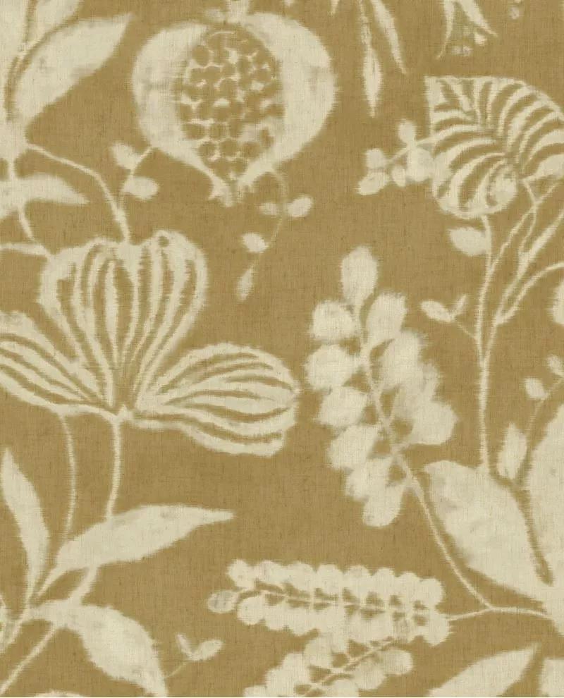 Eijffinger sárga virágmintás dekor tapéta textilhatású alapon