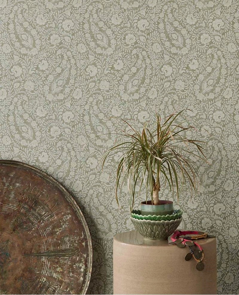 Eijffinger virág mintás réz színű vinyl design tapéta