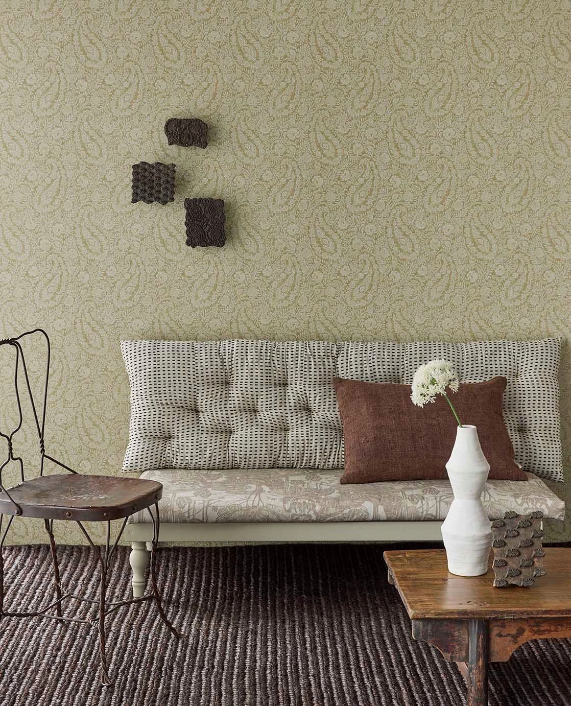 Eijffinger virág mintás zöld színű vinyl design tapéta