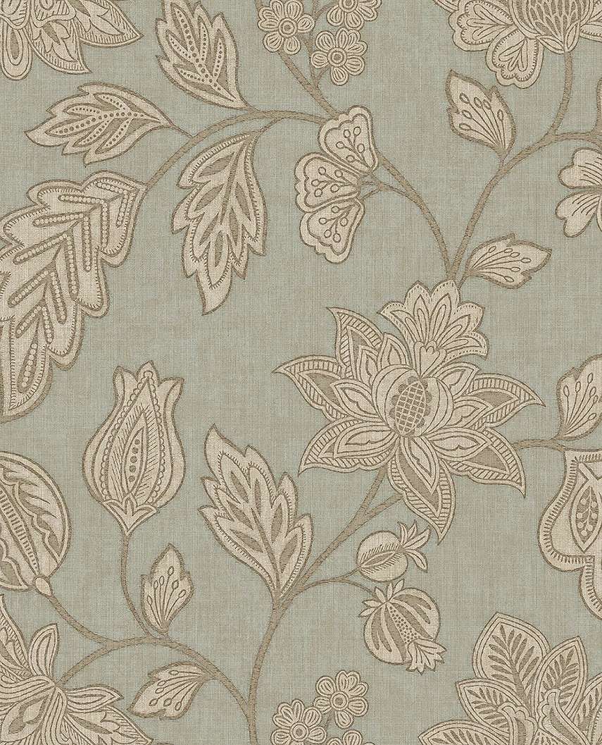 Eijffinger virágzófa mintás szürkéskék színű vinyl design tapéta