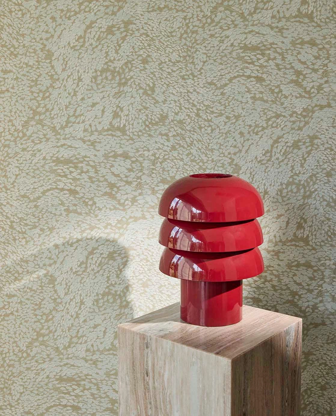 Eijffinger zöld és barna apró levél mintás design tapéta