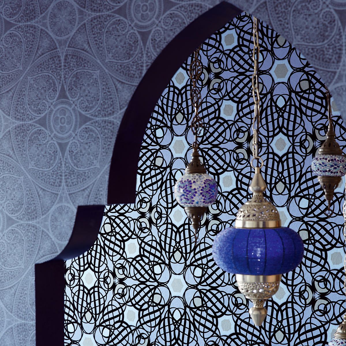 Eijjfinger Yasmin kék színű orientális stílusú tapéta