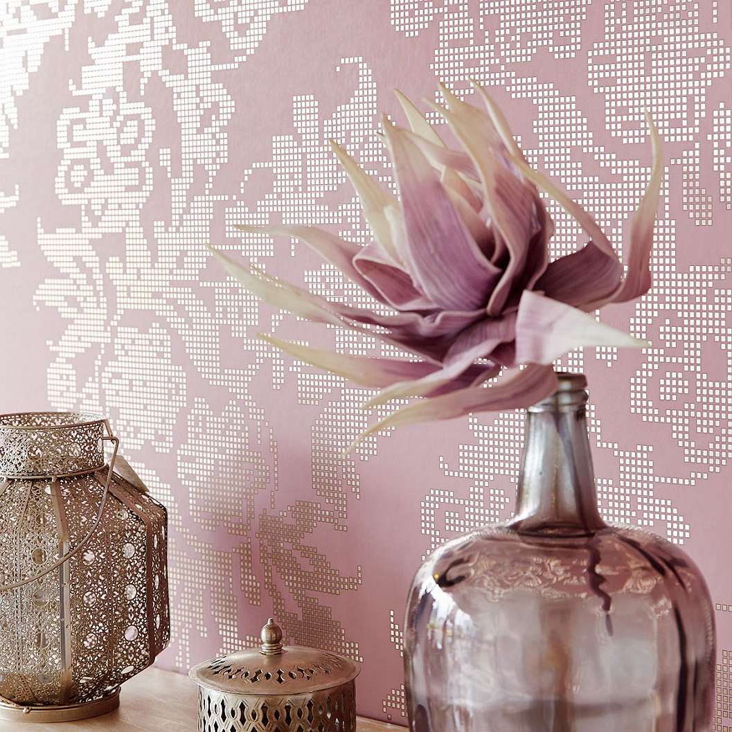 Eijjfinger Yasmin rózsaszín-arany színű virágmintás absztrakt stílusú tapéta