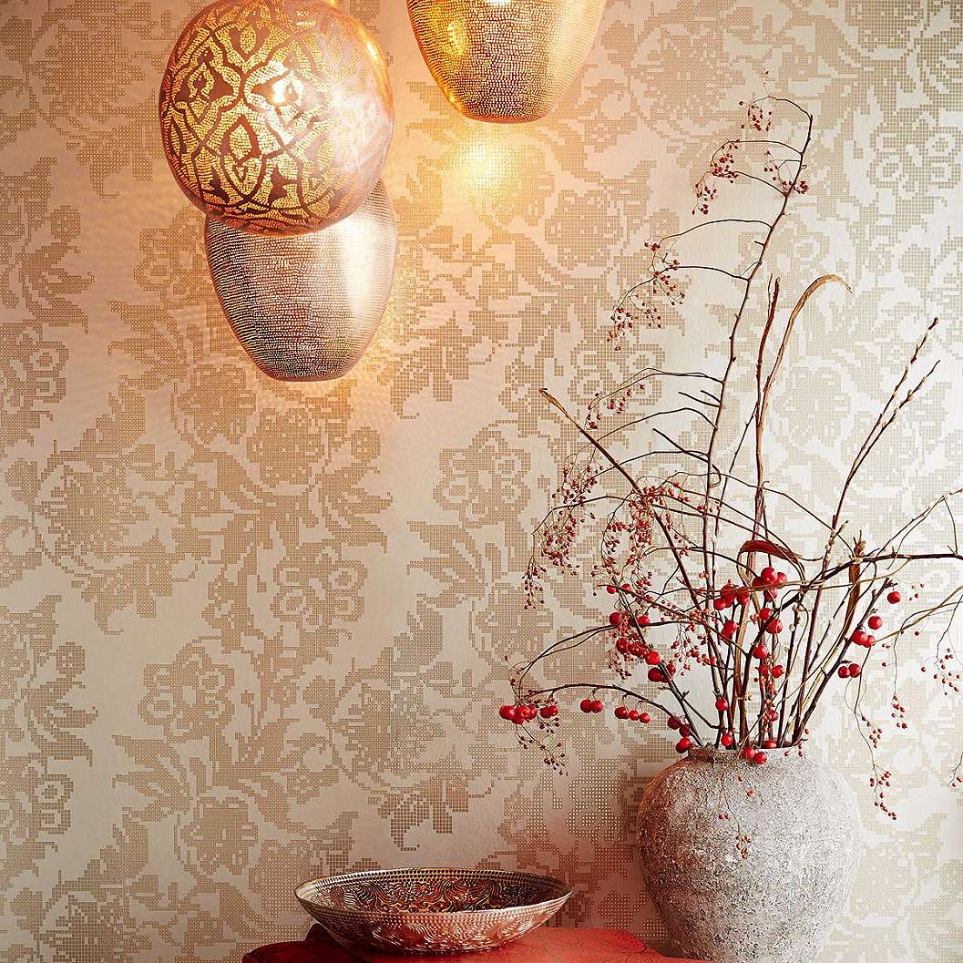 Eijjfinger Yasmin szürke-arany színű virágmintás absztrakt stílusú tapéta