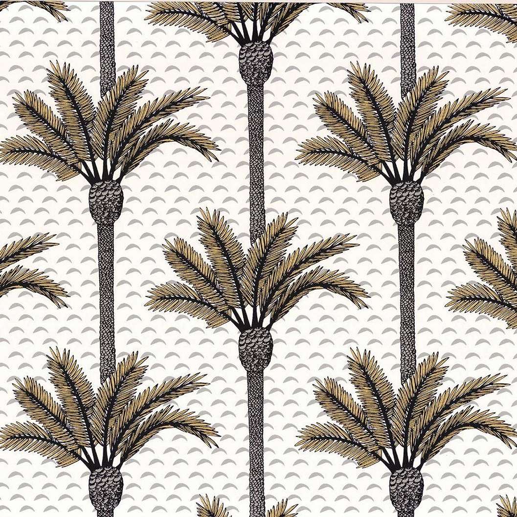 Elefántcsont színű struktúrált pálmafa mintás casamance design tapéta
