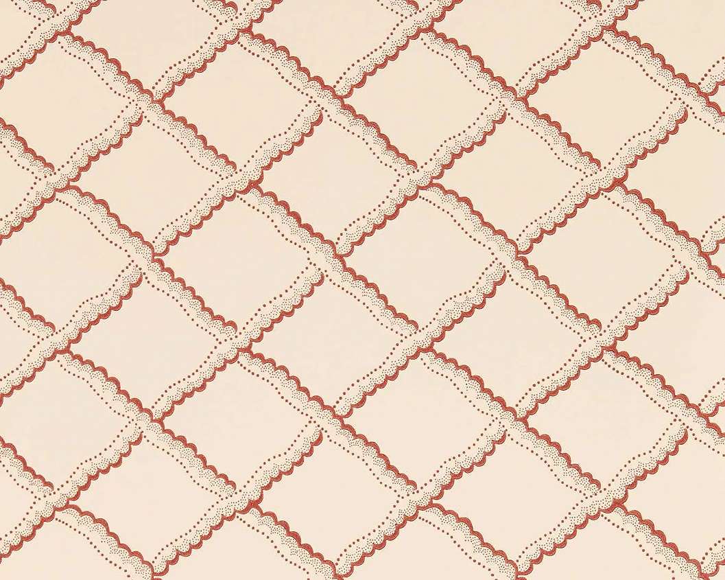 Elegáns angol design tapéta csipke rács mintával barack színben
