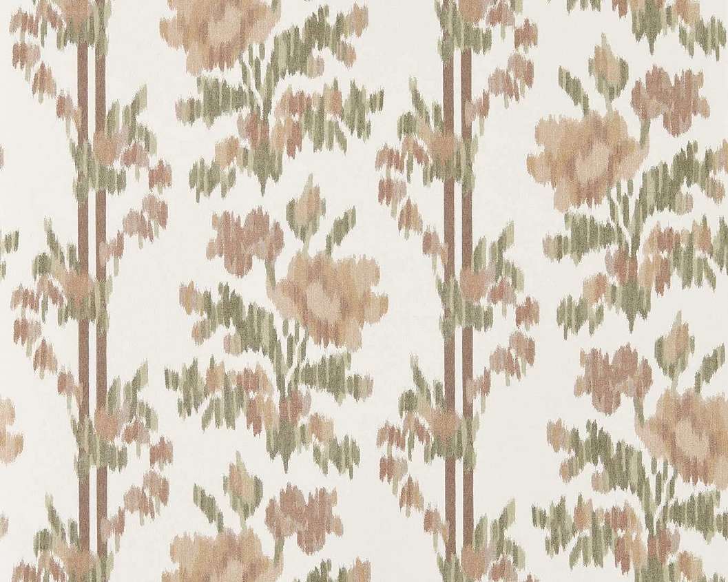 Elegáns angol design tapéta hímzett hatású virág mintával barna színben