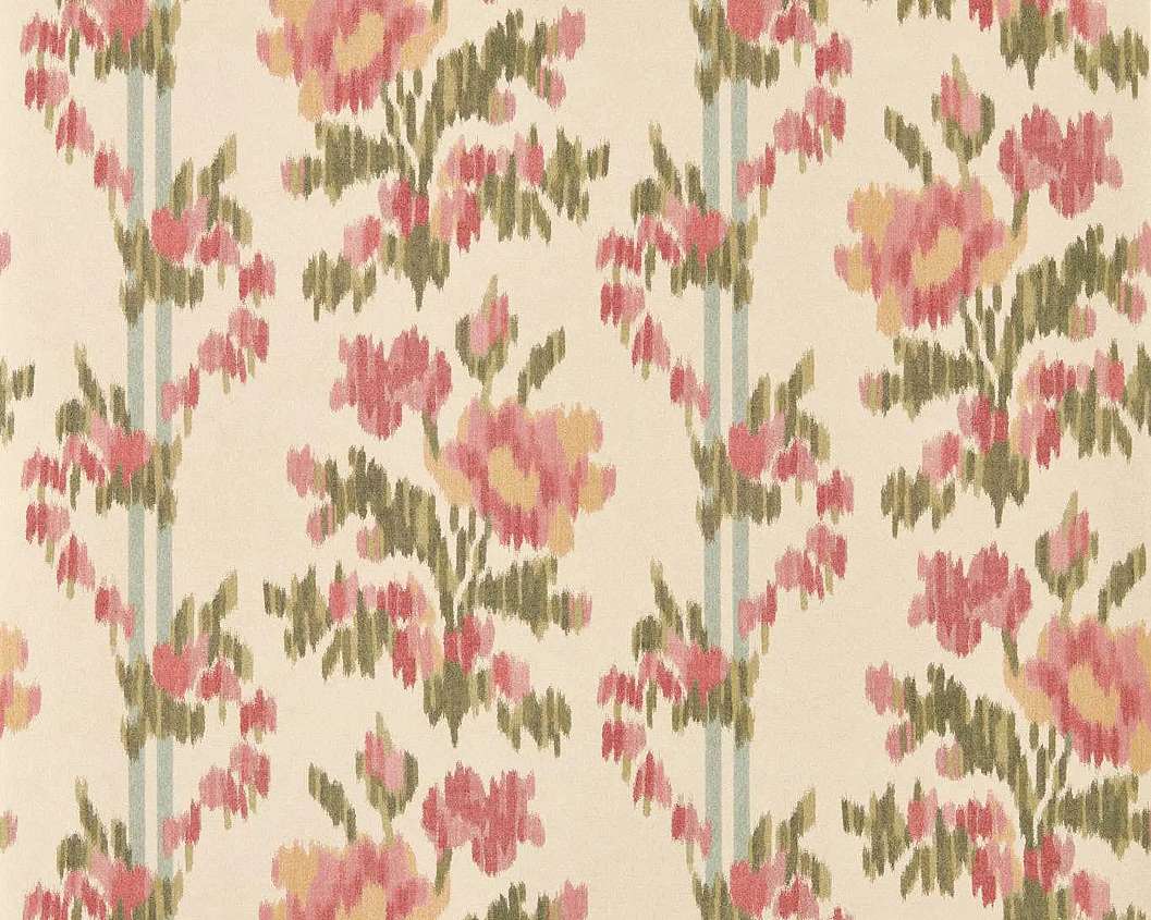 Elegáns angol design tapéta hímzett hatású virág mintával rózsaszín színben