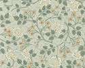 Elegáns angol design tapéta inda és virág mintával zöld színben