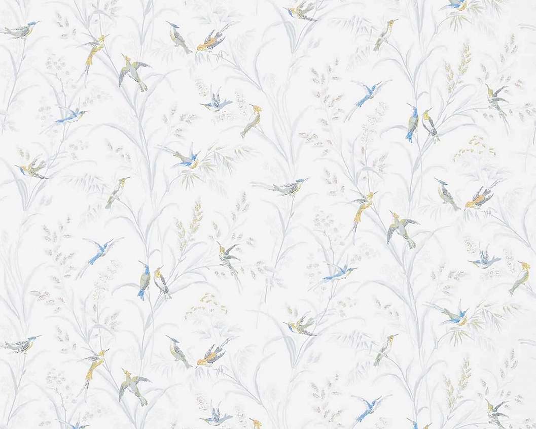 Elegáns angol design tapéta madár mintával szürke színben