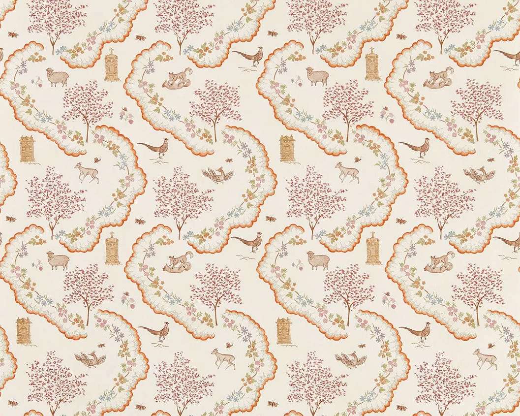Elegáns angol design tapéta vadvilág mintával rózsaszín színben