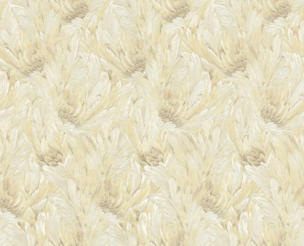 Elegáns beige arany toll mintás Roberto Cavalli design tapéta