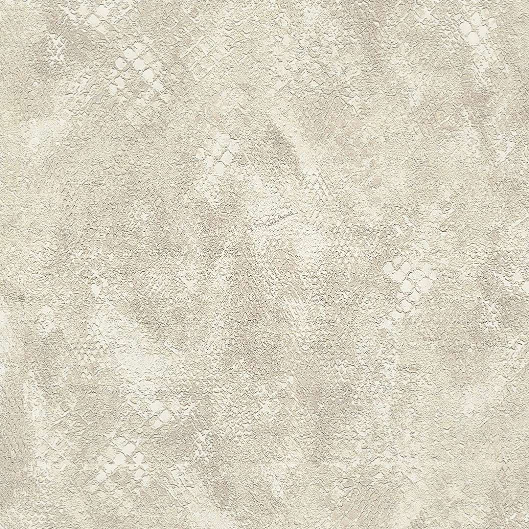 Elegáns beige bőrhatású Roberto Cavalli design tapéta