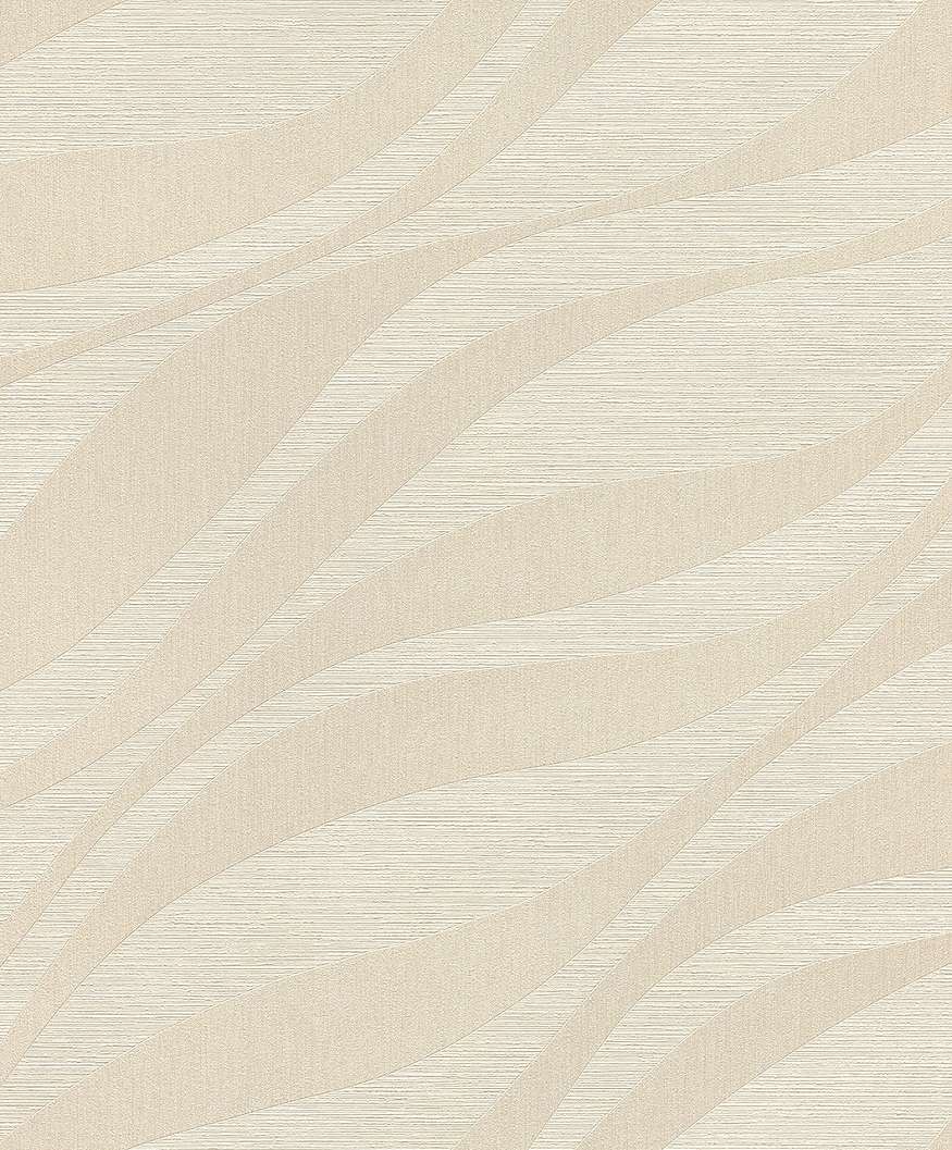 Elegáns beige krém hullám mintás design tapéta
