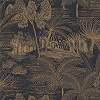 Elegáns Casamance luxus dekor tapéta fekete alapon arany trópusi mintázattal