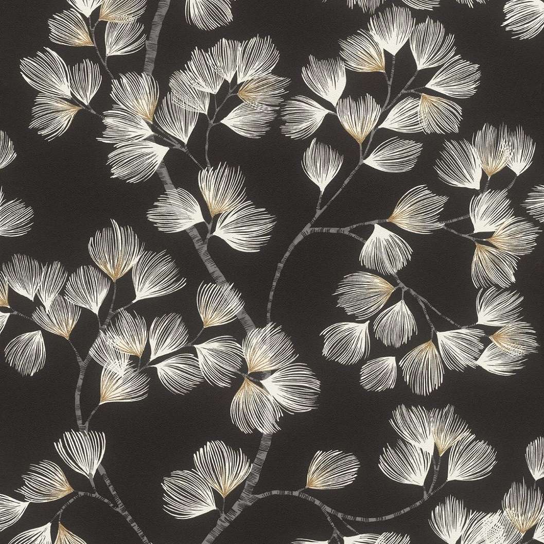 Elegáns dekor tapéta leveles mintával 