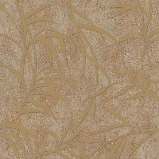 Elegáns design tapéta barna arany leveles mintával